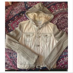 Jean Jacket with Cotton sleeve and hood